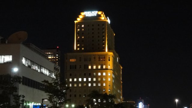 Reunion in front of a luxury hotel